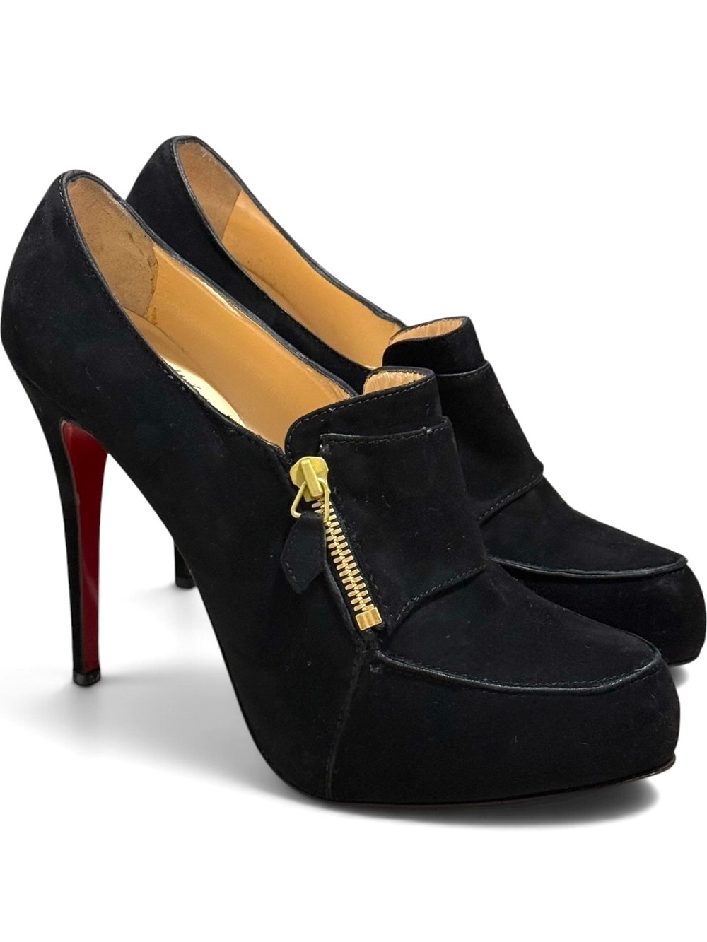 Christian Louboutin Lapono Black Suede Ankle Boots Size 41